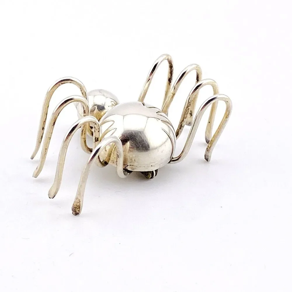 Sterling Silver Spider Brooch Mexico 925 TG 201 Large Artisan Vintage Pin